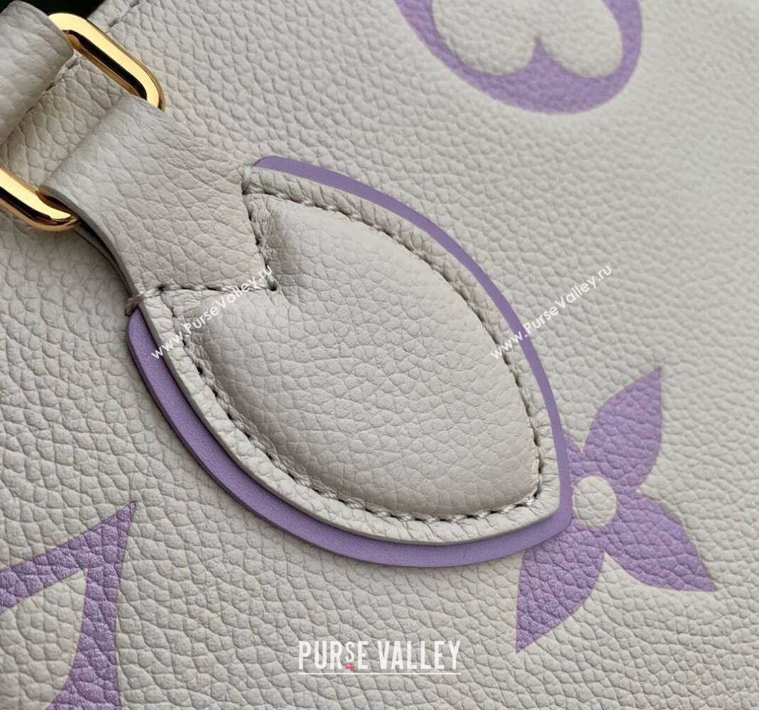 Louis Vuitton OnTheGo MM Tote Bag in Bicolor Empreinte Monogram Leather M45497 White/Purple 2023 (KI-231227068)