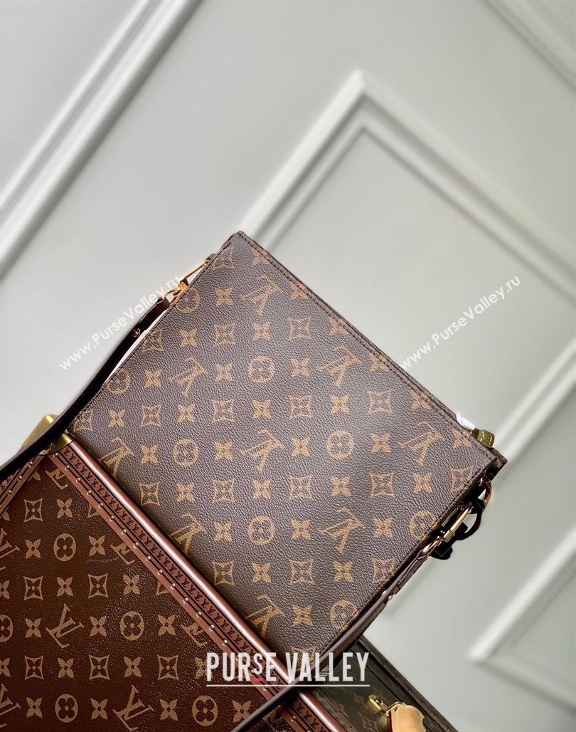 Louis Vuitton Toiletry Pouch with Chain in Monogram Canvas Brown 2023 M47542 (KI-231227078)