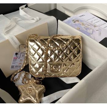 Chanel Mirror Calfskin Mini Flap Bag Star Coin Purse AS4647 Gold 2023 (yezi-231226080)