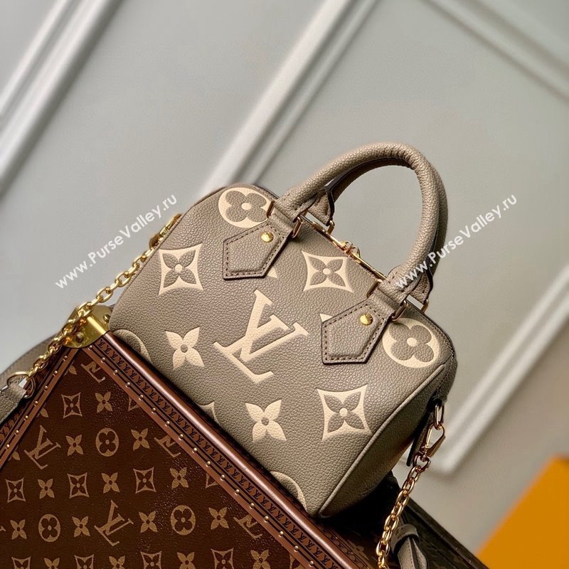 Louis Vuitton Speedy Bandouliere 20 Bag in Bicolor Empreinte Monogram Leather M46575 Grey 2023 (KI-231227087)