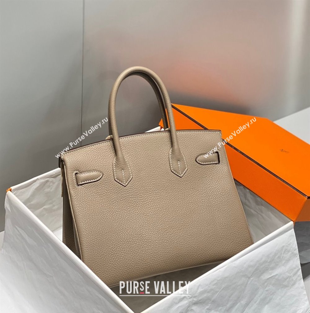 Hermes Birkin 25cm Bag in Togo Calfskin Dove Grey/Silver 2023 1227 (FL-231227088)