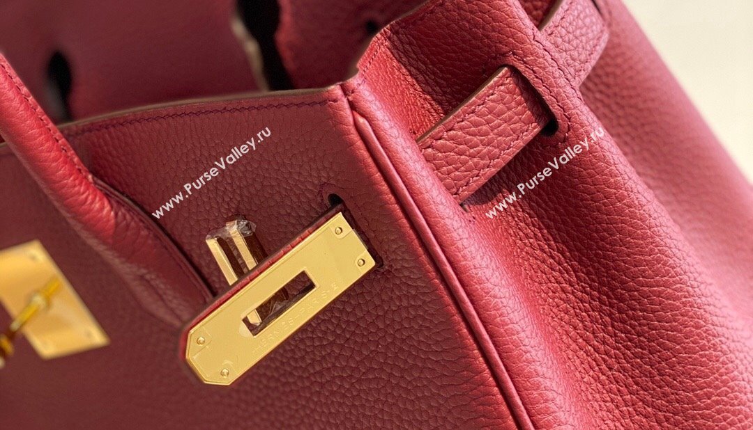 Hermes Birkin 25cm30cm Bag in Togo Calfskin Bordeaux Red 2023 1227 (FL-231227091)