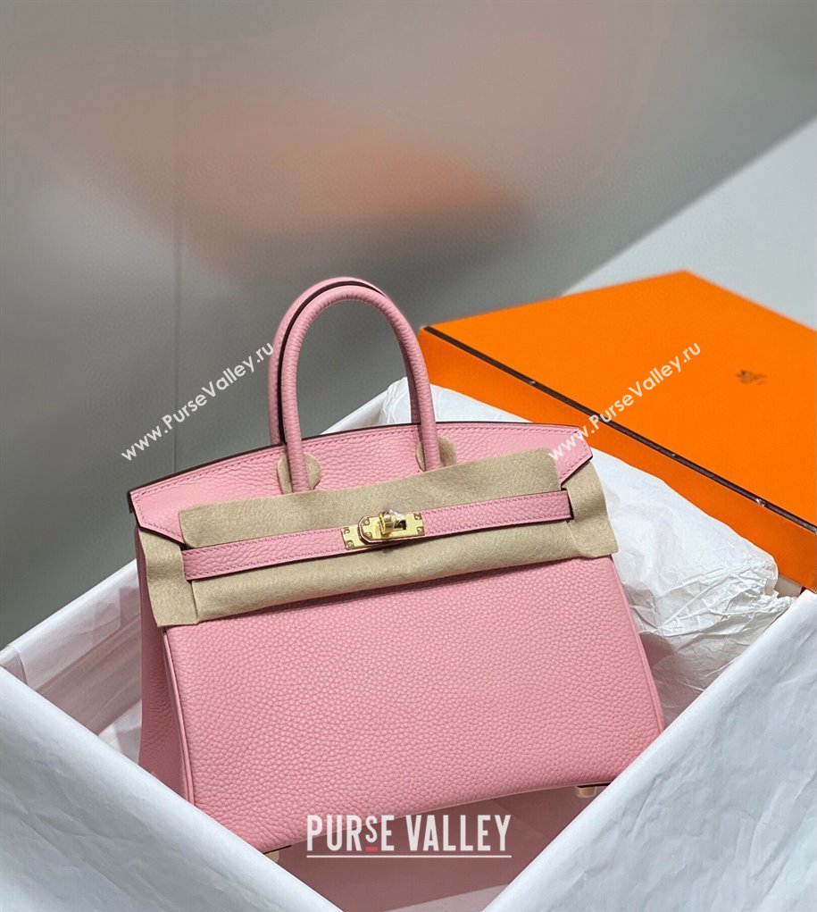 Hermes Birkin 25cm/30cm Bag in Togo Calfskin Cream Pink 2023 1227 (FL-231227092)