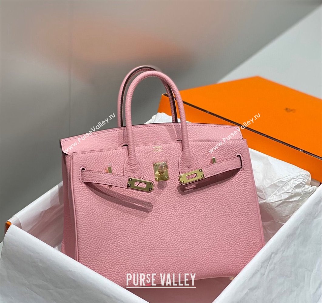 Hermes Birkin 25cm/30cm Bag in Togo Calfskin Cream Pink 2023 1227 (FL-231227092)