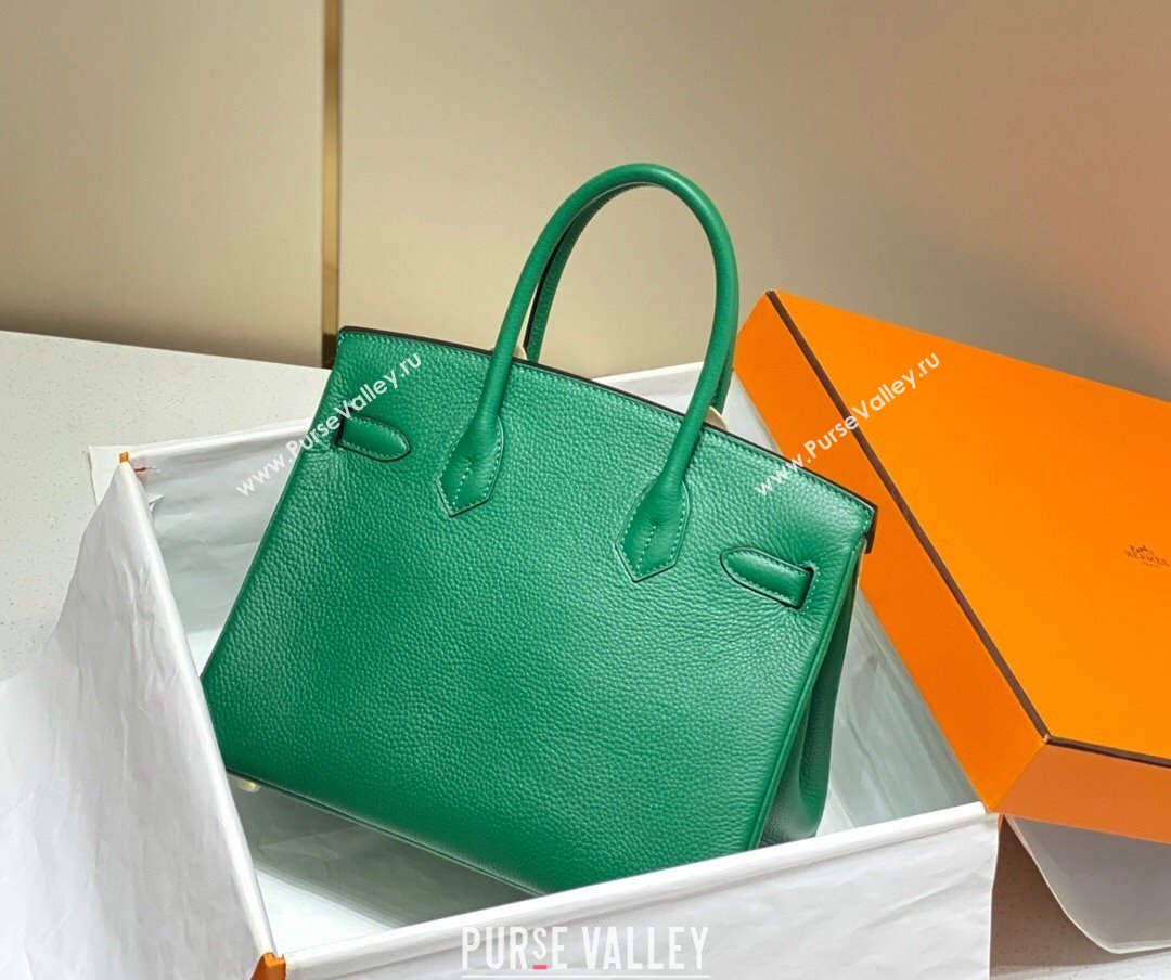 Hermes Birkin 25cm Bag in Togo Calfskin Emerald Green 2023 1227 (FL-231227095)