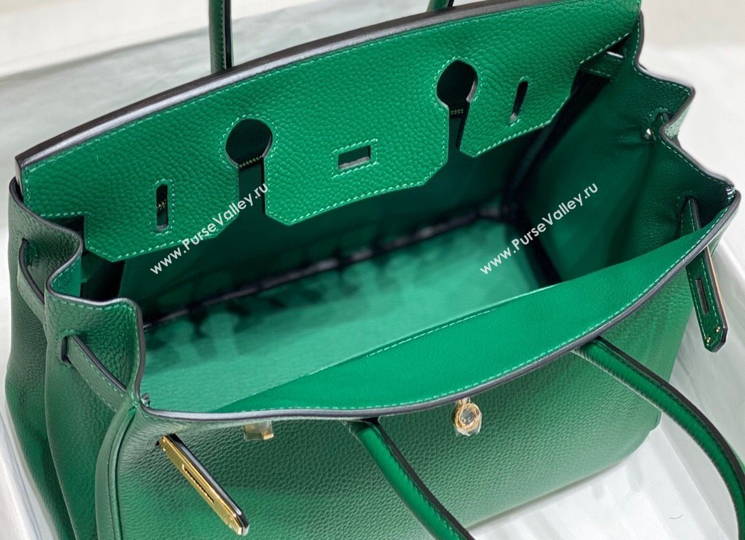 Hermes Birkin 25cm Bag in Togo Calfskin Emerald Green 2023 1227 (FL-231227095)