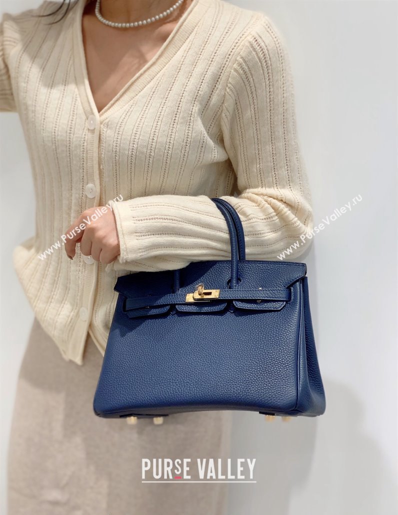 Hermes Birkin 25cm Bag in Togo Calfskin Deep Blue 2023 1227 (FL-231227096)