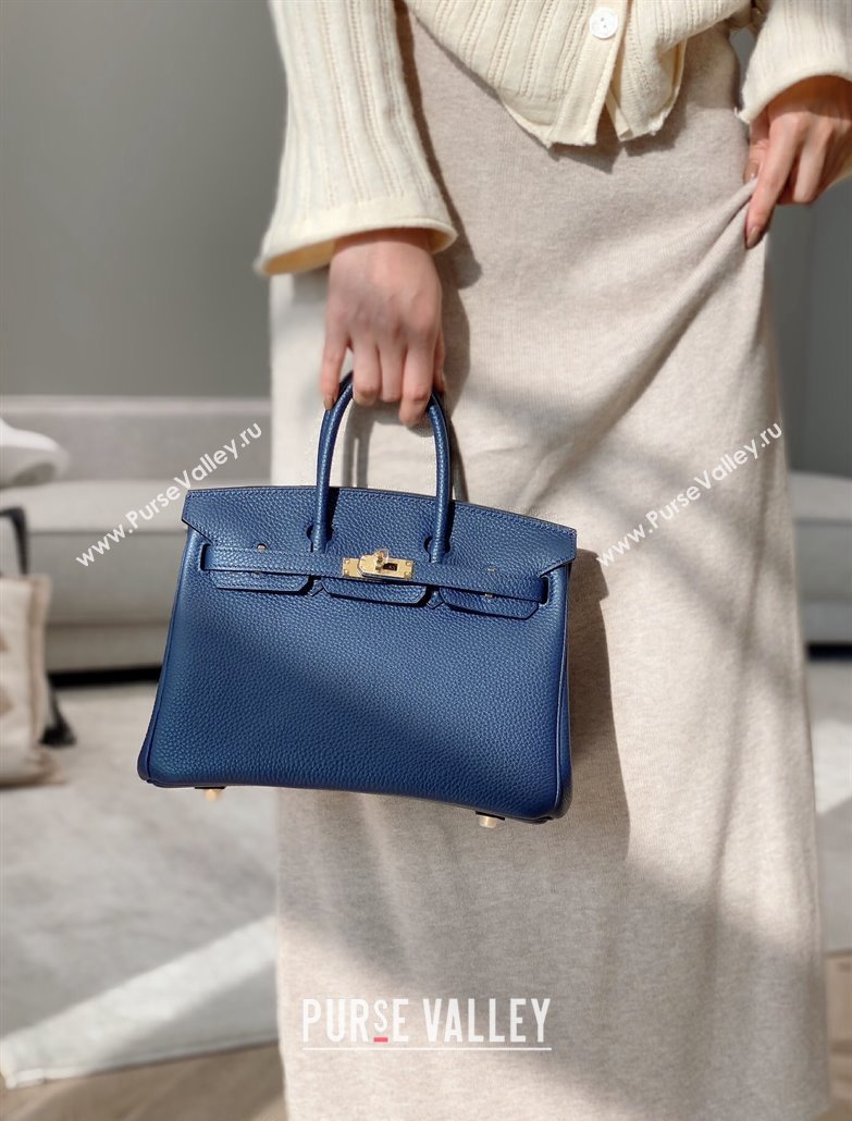 Hermes Birkin 25cm Bag in Togo Calfskin Deep Blue 2023 1227 (FL-231227096)