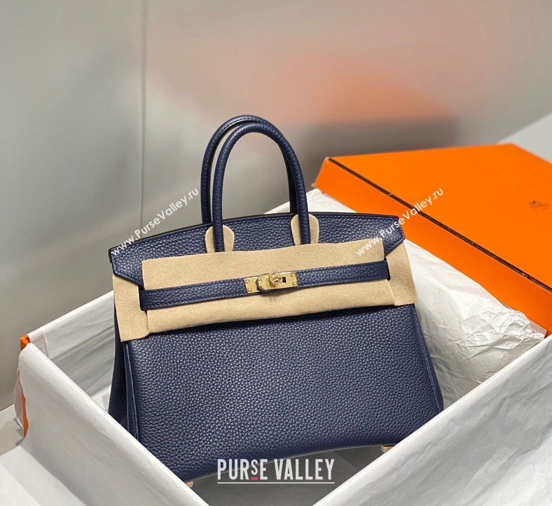 Hermes Birkin 25cm Bag in Togo Calfskin Deep Blue 2023 1227 (FL-231227096)