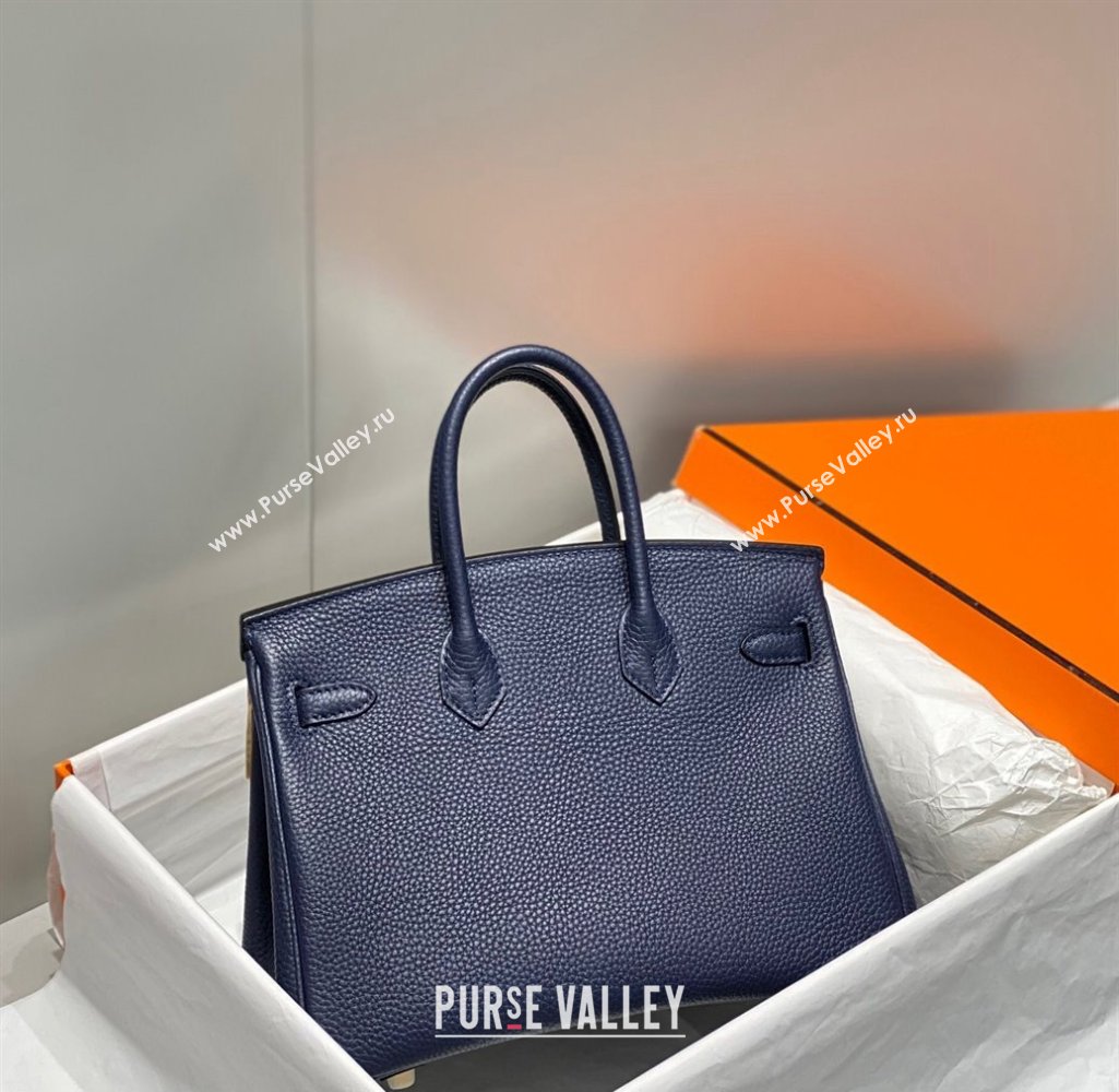 Hermes Birkin 25cm Bag in Togo Calfskin Deep Blue 2023 1227 (FL-231227096)