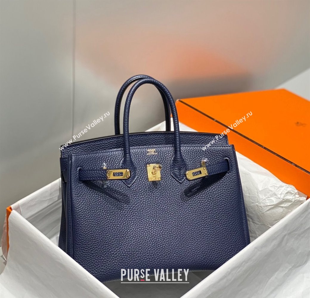 Hermes Birkin 25cm Bag in Togo Calfskin Deep Blue 2023 1227 (FL-231227096)