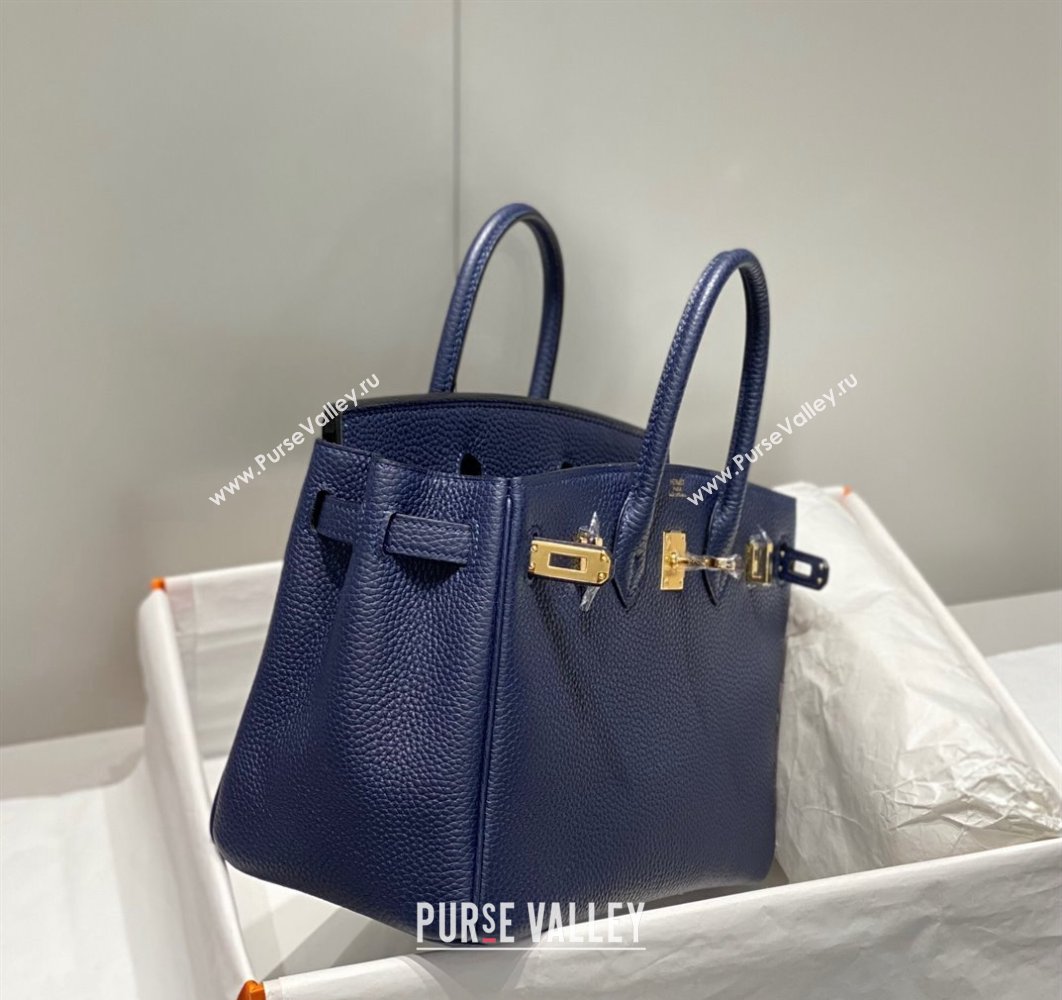 Hermes Birkin 25cm Bag in Togo Calfskin Deep Blue 2023 1227 (FL-231227096)