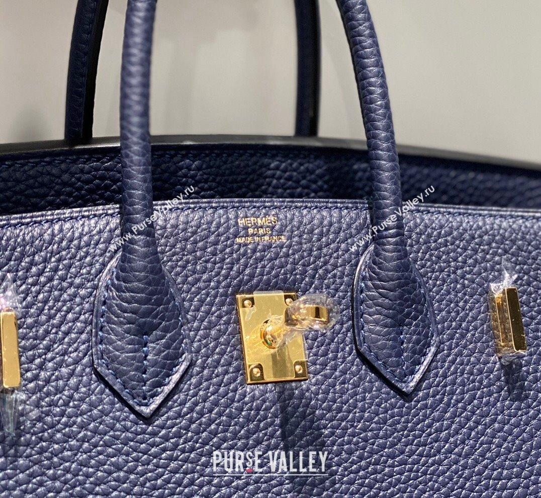 Hermes Birkin 25cm Bag in Togo Calfskin Deep Blue 2023 1227 (FL-231227096)