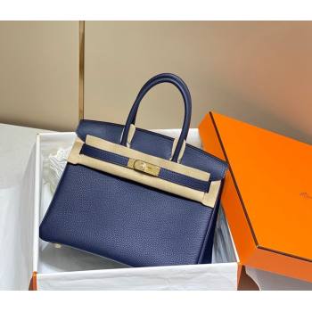 Hermes Birkin 30cm Bag in Togo Calfskin Deep Blue 2023 1227 (FL-231227097)