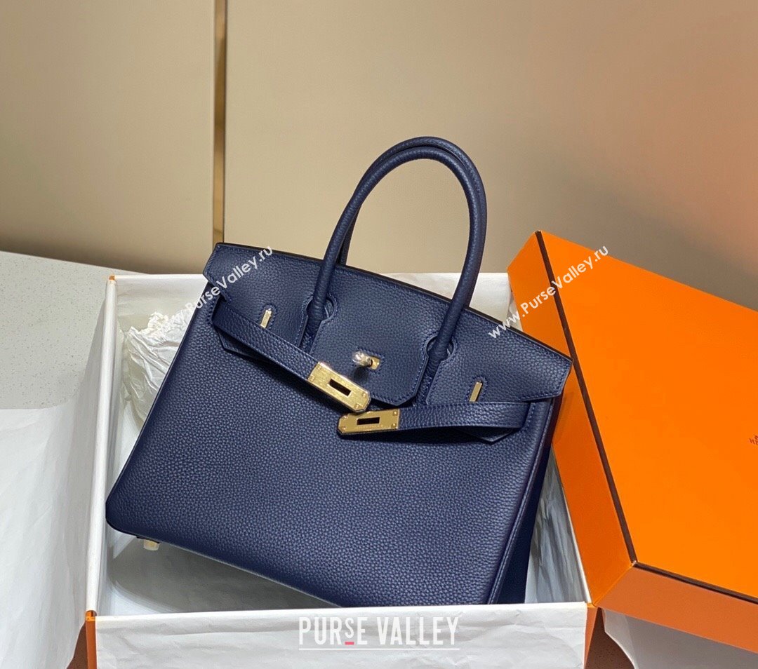 Hermes Birkin 30cm Bag in Togo Calfskin Deep Blue 2023 1227 (FL-231227097)