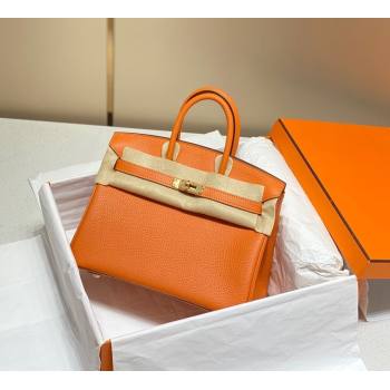 Hermes Birkin 25cm Bag in Togo Calfskin Hermes Orange 2023 1227 (FL-231227099)