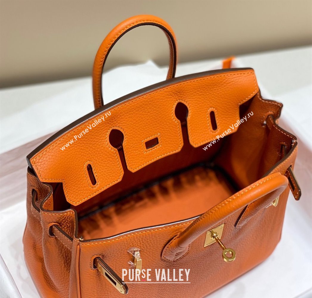 Hermes Birkin 25cm Bag in Togo Calfskin Hermes Orange 2023 1227 (FL-231227099)