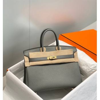 Hermes Birkin 25cm Bag in Togo Calfskin Cloud Grey 2023 1227 (FL-231227100)