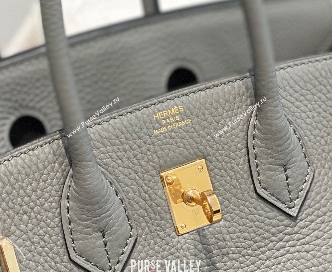 Hermes Birkin 25cm Bag in Togo Calfskin Cloud Grey 2023 1227 (FL-231227100)