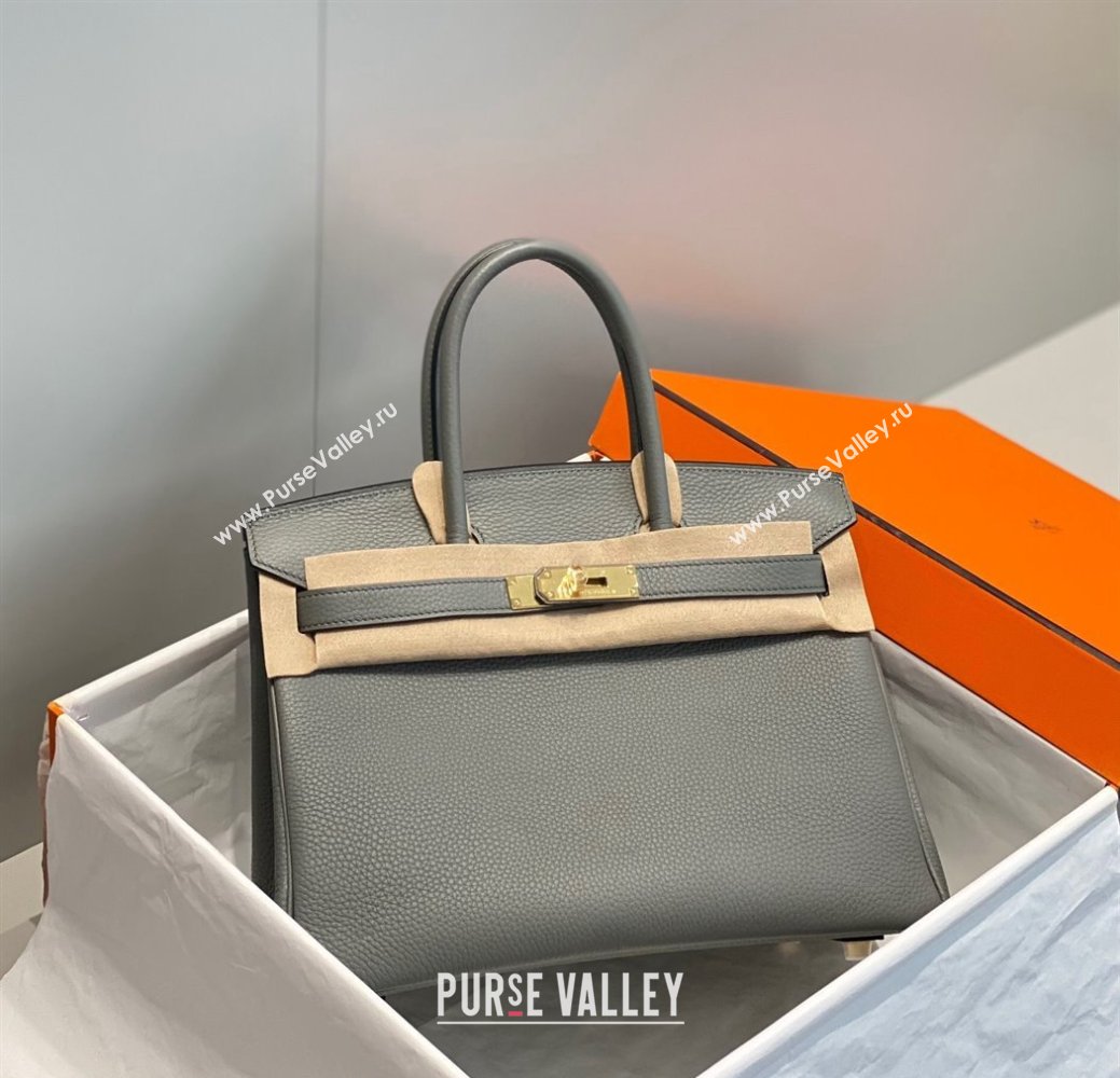 Hermes Birkin 30cm Bag in Togo Calfskin Cloud Grey 2023 1227 (FL-231227101)