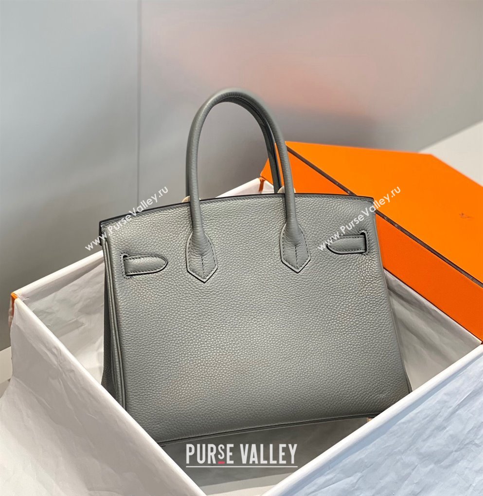 Hermes Birkin 30cm Bag in Togo Calfskin Cloud Grey 2023 1227 (FL-231227101)