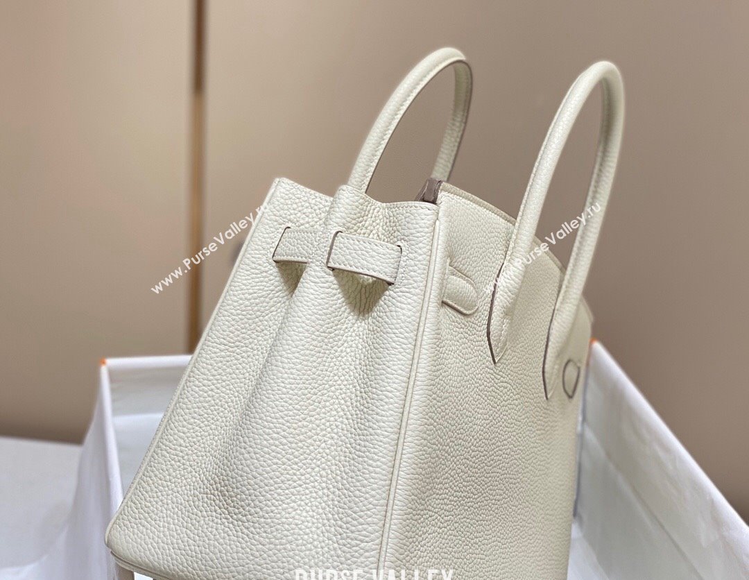 Hermes Birkin 30cm Bag in Togo Calfskin Cream White 2023 1227 (FL-231227103)