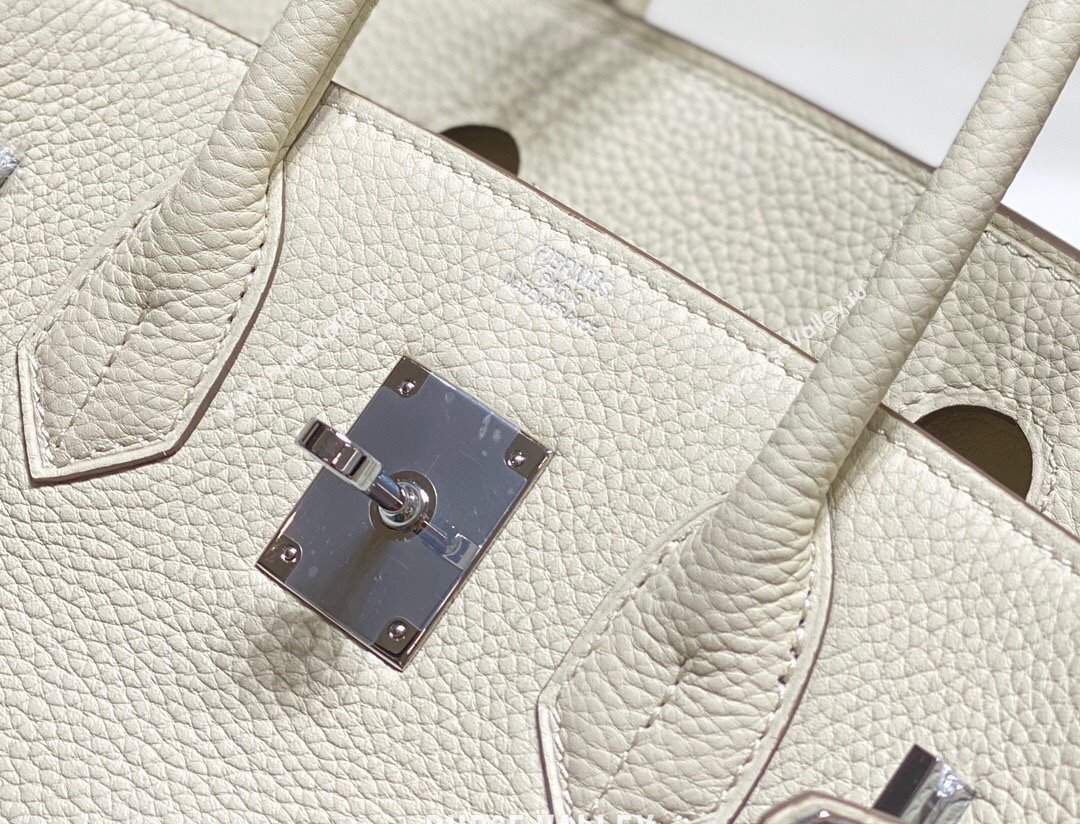 Hermes Birkin 30cm Bag in Togo Calfskin Cream White 2023 1227 (FL-231227103)