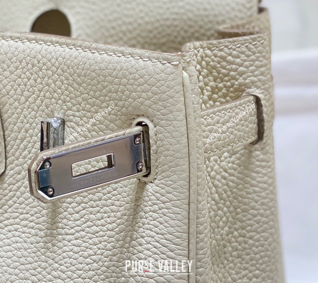 Hermes Birkin 30cm Bag in Togo Calfskin Cream White 2023 1227 (FL-231227103)