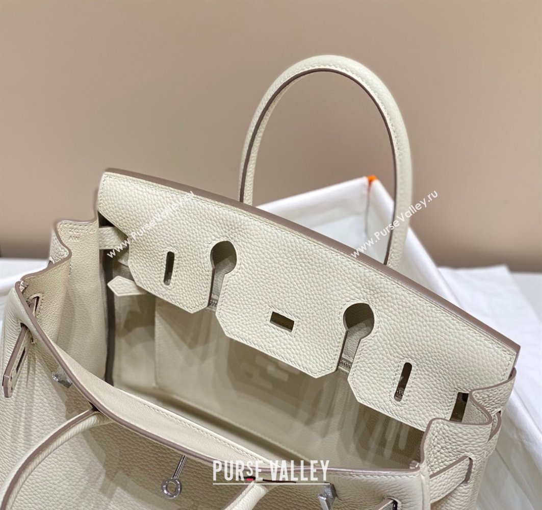 Hermes Birkin 30cm Bag in Togo Calfskin Cream White 2023 1227 (FL-231227103)