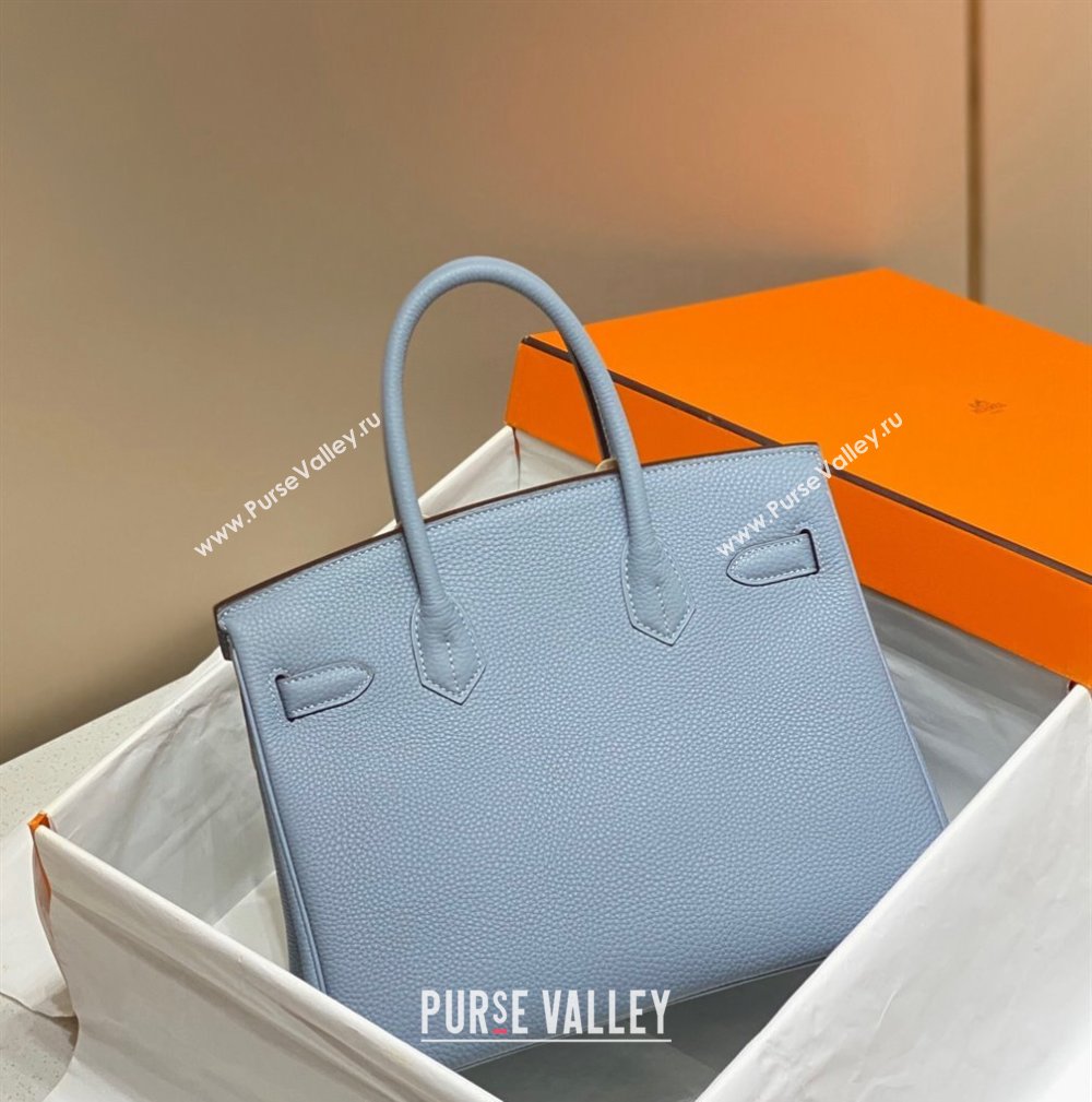 Hermes Birkin 30cm Bag in Togo Calfskin Line Blue 2023 1227 (FL-231227105)