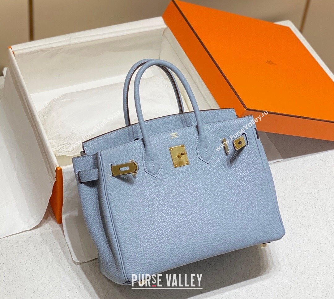 Hermes Birkin 30cm Bag in Togo Calfskin Line Blue 2023 1227 (FL-231227105)