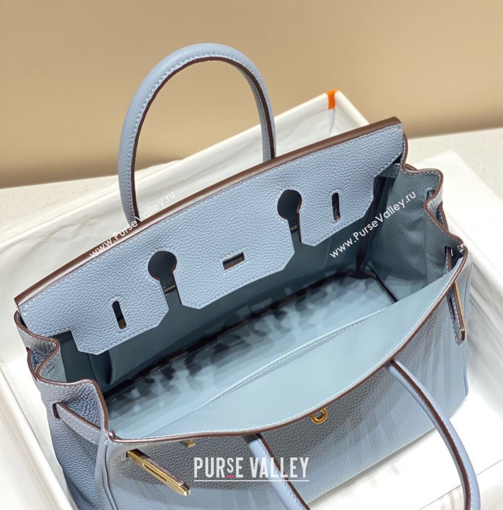 Hermes Birkin 30cm Bag in Togo Calfskin Line Blue 2023 1227 (FL-231227105)