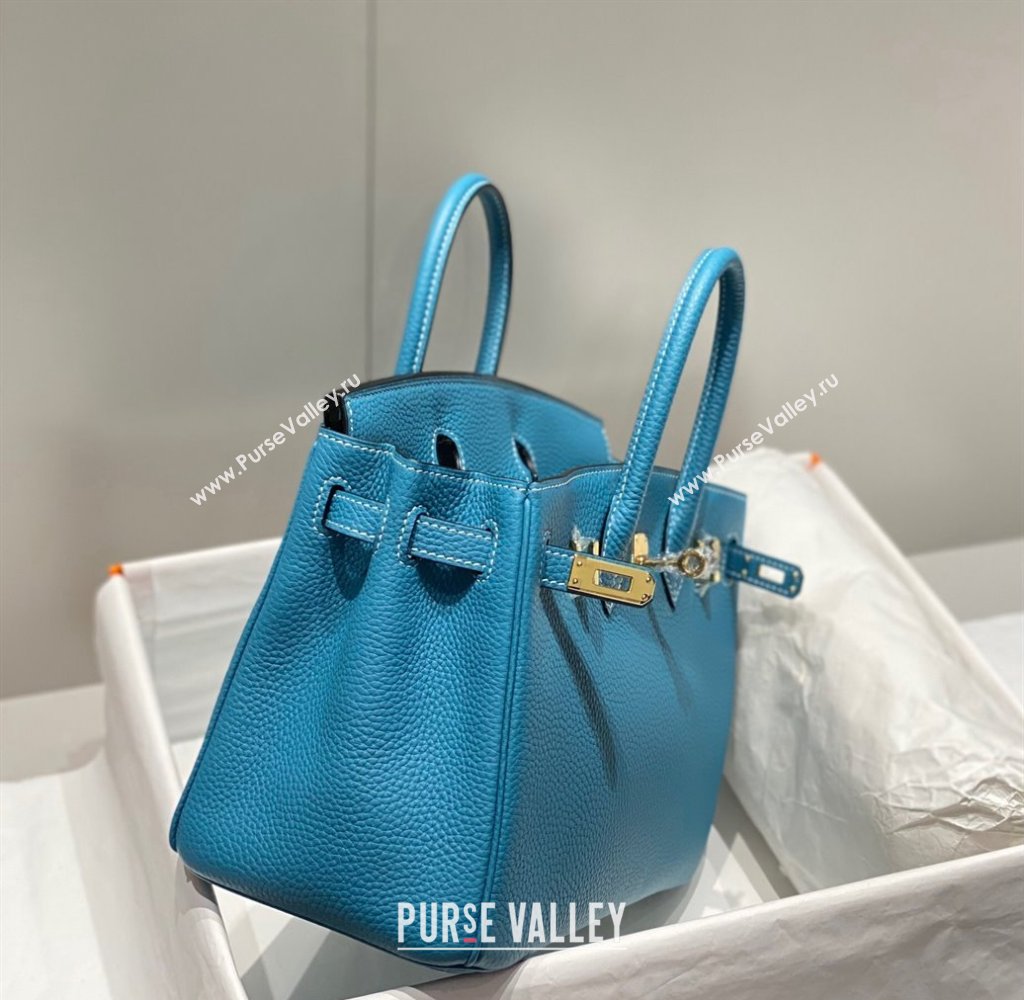 Hermes Birkin 25cm Bag in Togo Calfskin Denim Blue 2023 1227 (FL-231227106)