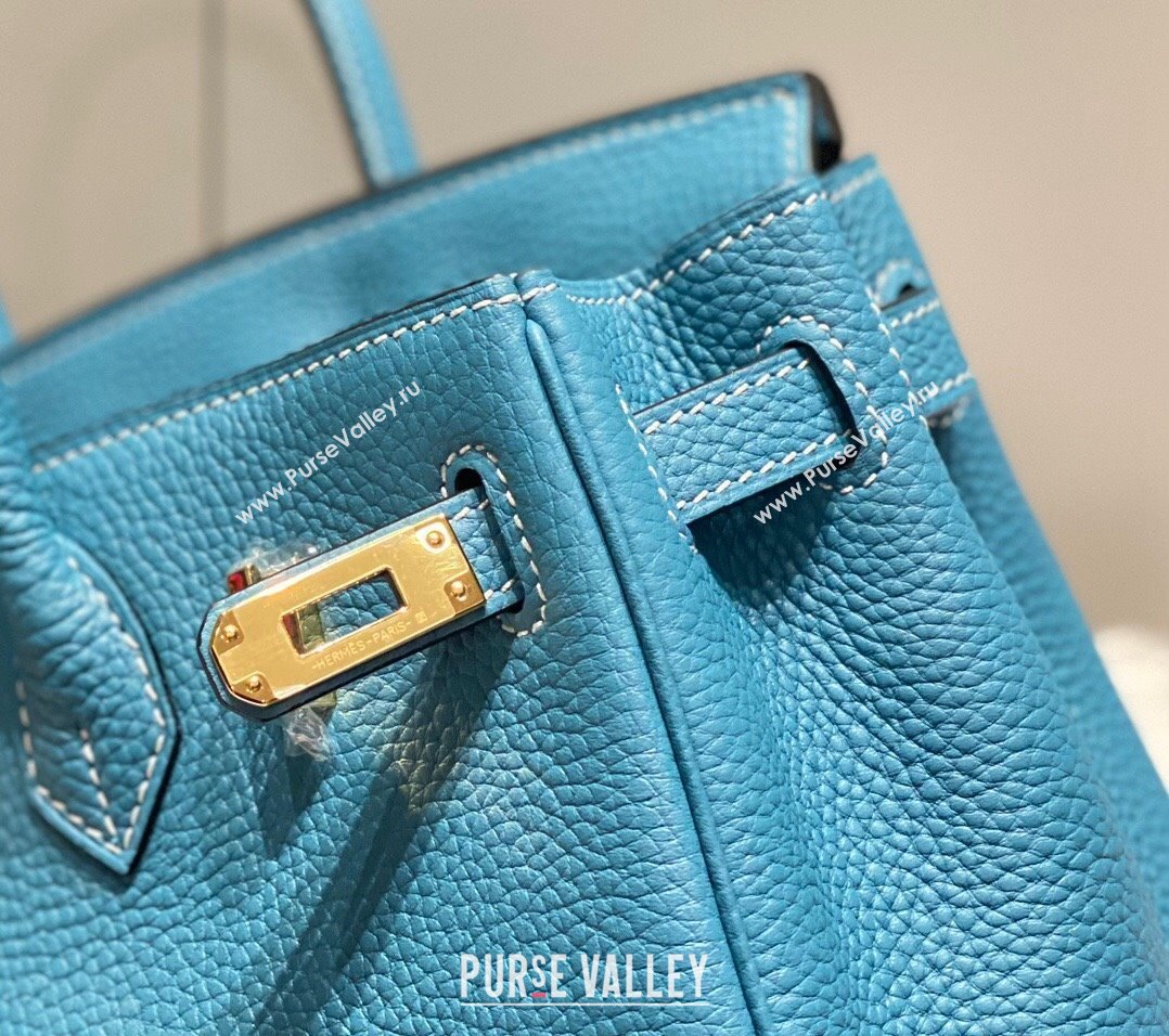 Hermes Birkin 25cm Bag in Togo Calfskin Denim Blue 2023 1227 (FL-231227106)