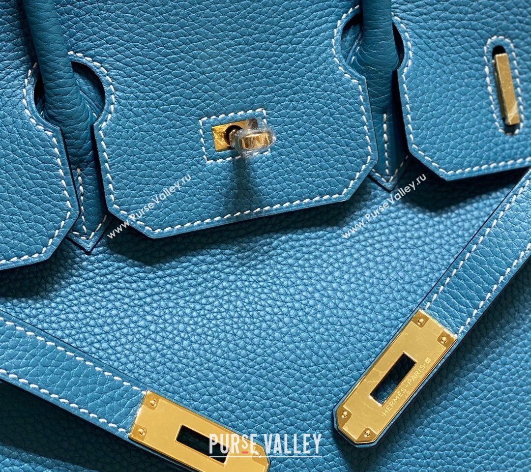 Hermes Birkin 30cm Bag in Togo Calfskin Denim Blue 2023 1227 (FL-231227107)