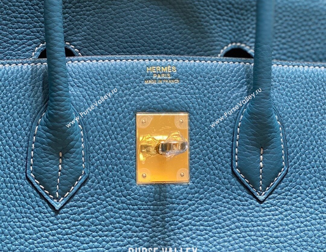 Hermes Birkin 30cm Bag in Togo Calfskin Denim Blue 2023 1227 (FL-231227107)