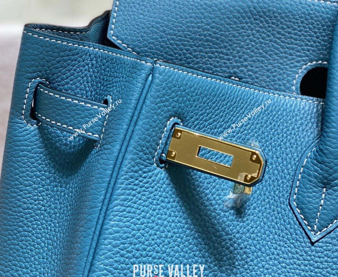 Hermes Birkin 30cm Bag in Togo Calfskin Denim Blue 2023 1227 (FL-231227107)