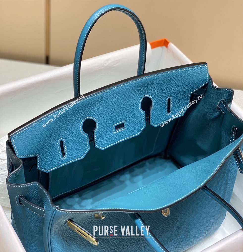 Hermes Birkin 30cm Bag in Togo Calfskin Denim Blue 2023 1227 (FL-231227107)