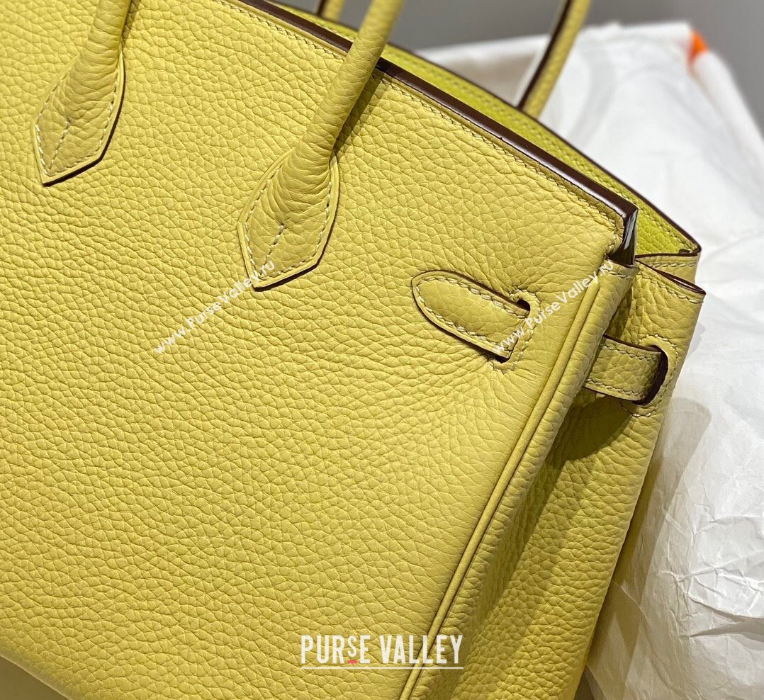 Hermes Birkin 25cm Bag in Togo Calfskin Chick Yellow 2023 1227 (FL-231227108)