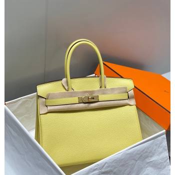 Hermes Birkin 30cm Bag in Togo Calfskin Chick Yellow 2023 1227 (FL-231227109)