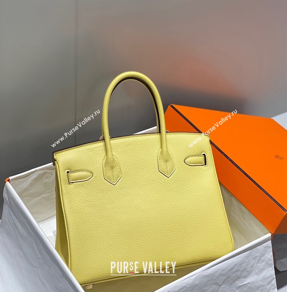 Hermes Birkin 30cm Bag in Togo Calfskin Chick Yellow 2023 1227 (FL-231227109)