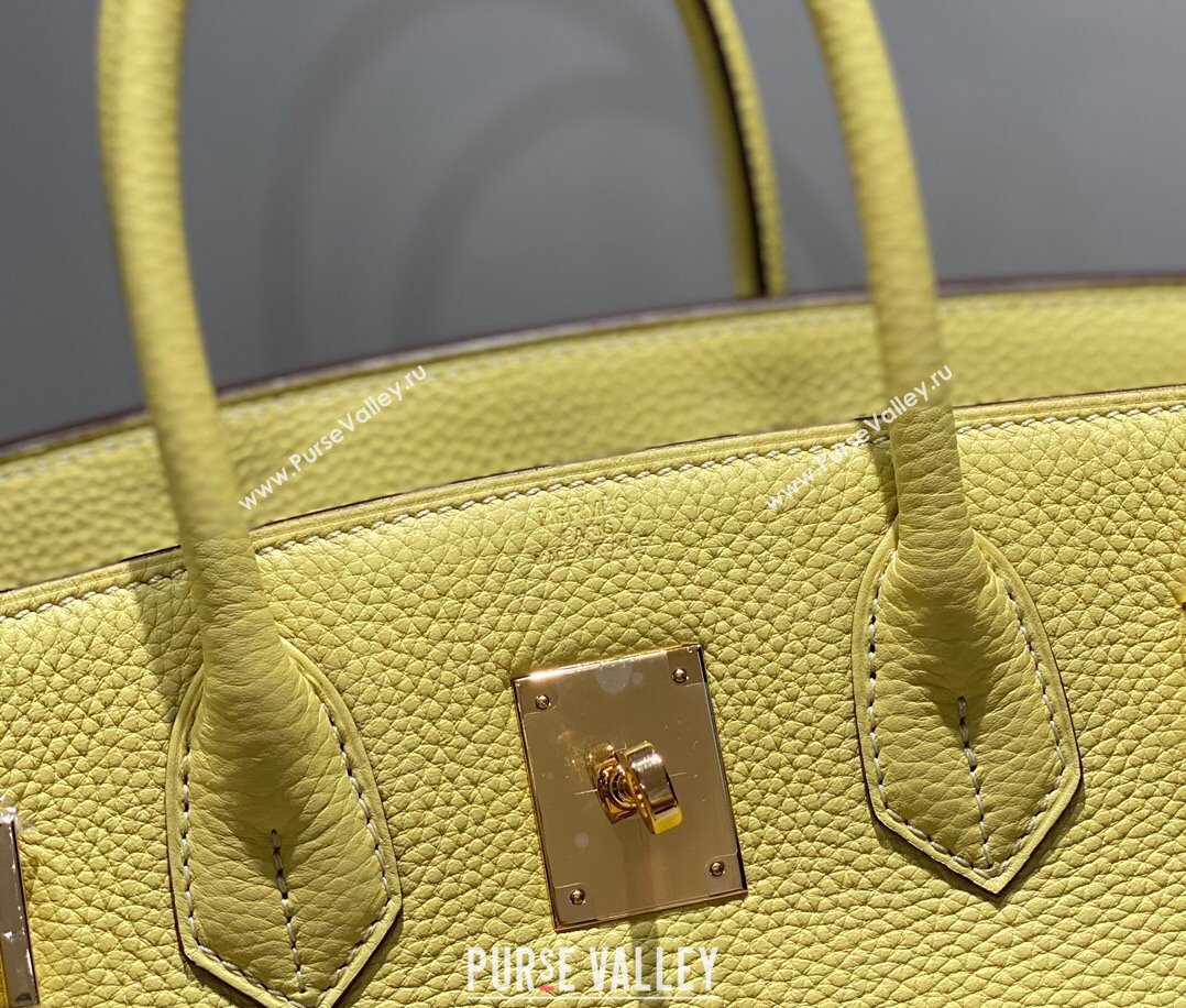 Hermes Birkin 30cm Bag in Togo Calfskin Chick Yellow 2023 1227 (FL-231227109)