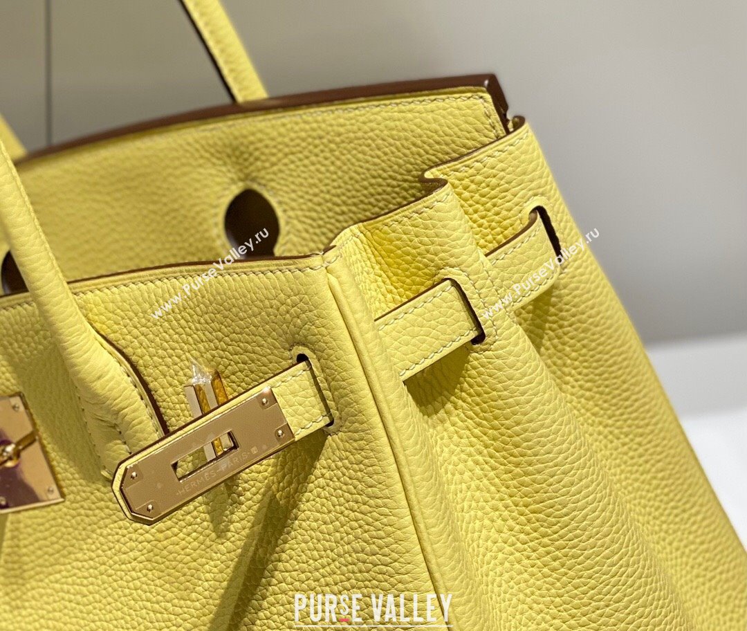 Hermes Birkin 30cm Bag in Togo Calfskin Chick Yellow 2023 1227 (FL-231227109)