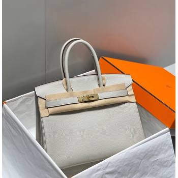 Hermes Birkin 30cm Bag in Togo Calfskin Pearl Grey 2023 1227 (FL-231227110)