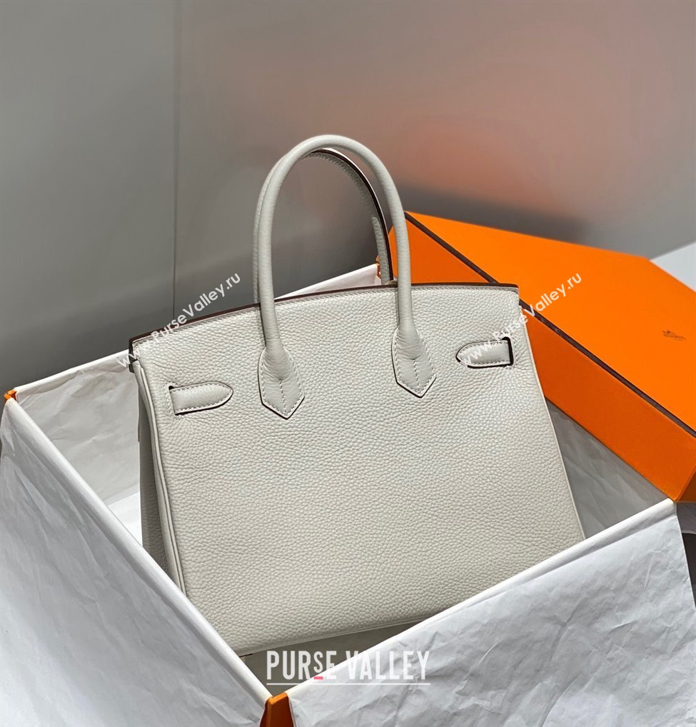 Hermes Birkin 30cm Bag in Togo Calfskin Pearl Grey 2023 1227 (FL-231227110)