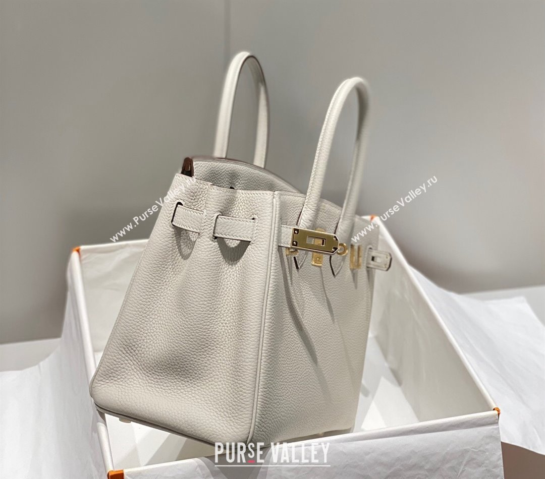 Hermes Birkin 30cm Bag in Togo Calfskin Pearl Grey 2023 1227 (FL-231227110)