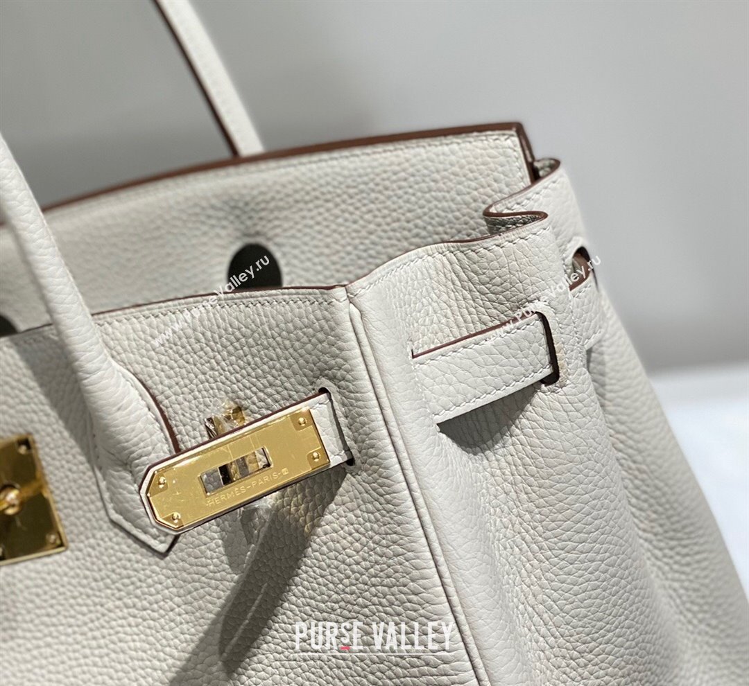 Hermes Birkin 30cm Bag in Togo Calfskin Pearl Grey 2023 1227 (FL-231227110)