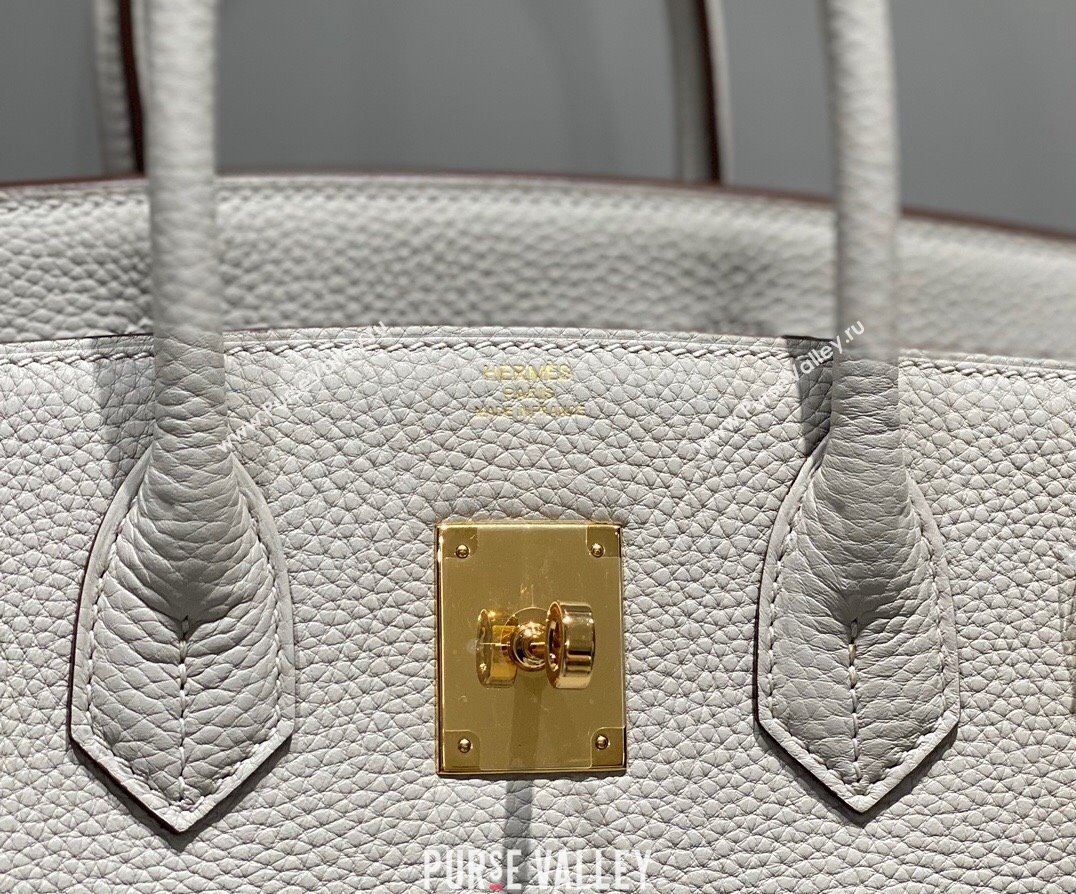 Hermes Birkin 30cm Bag in Togo Calfskin Pearl Grey 2023 1227 (FL-231227110)