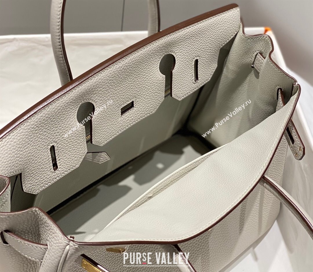 Hermes Birkin 30cm Bag in Togo Calfskin Pearl Grey 2023 1227 (FL-231227110)