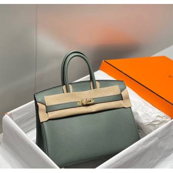 Hermes Birkin 25cm Bag in Togo Calfskin Almond Green 2023 1227 (FL-231227112)